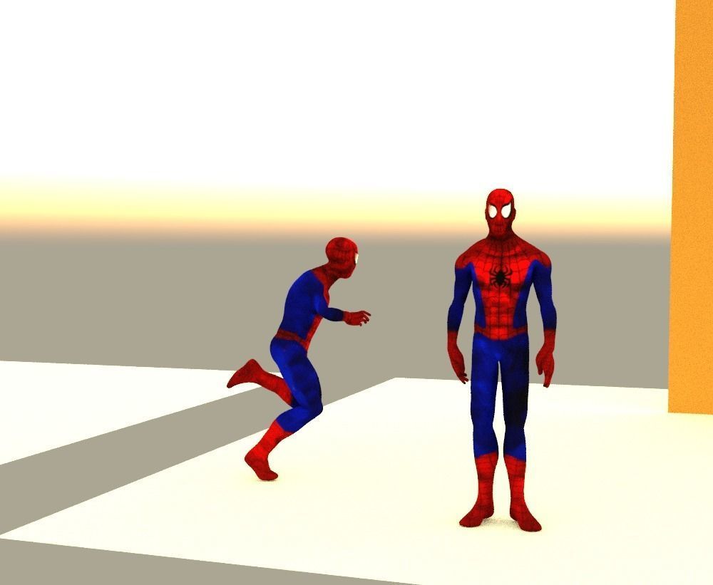 spiderman two spider - men 3D model_2