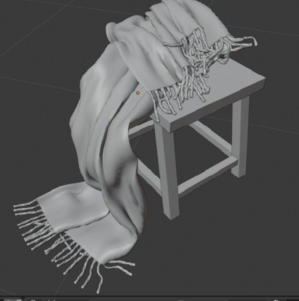 Stool with blanket 3D Model - Seat Free 3D model_2
