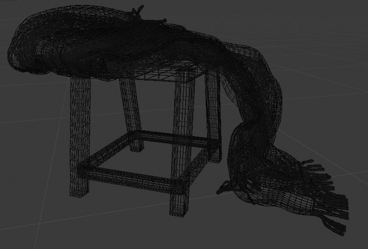 Stool with blanket 3D Model - Seat Free 3D model_4