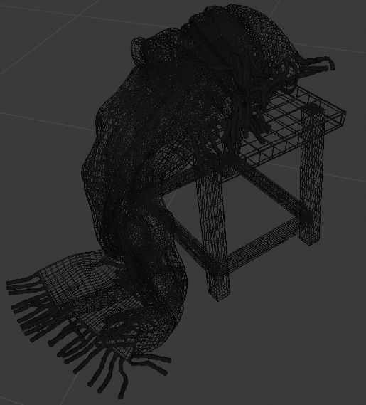 Stool with blanket 3D Model - Seat Free 3D model_3