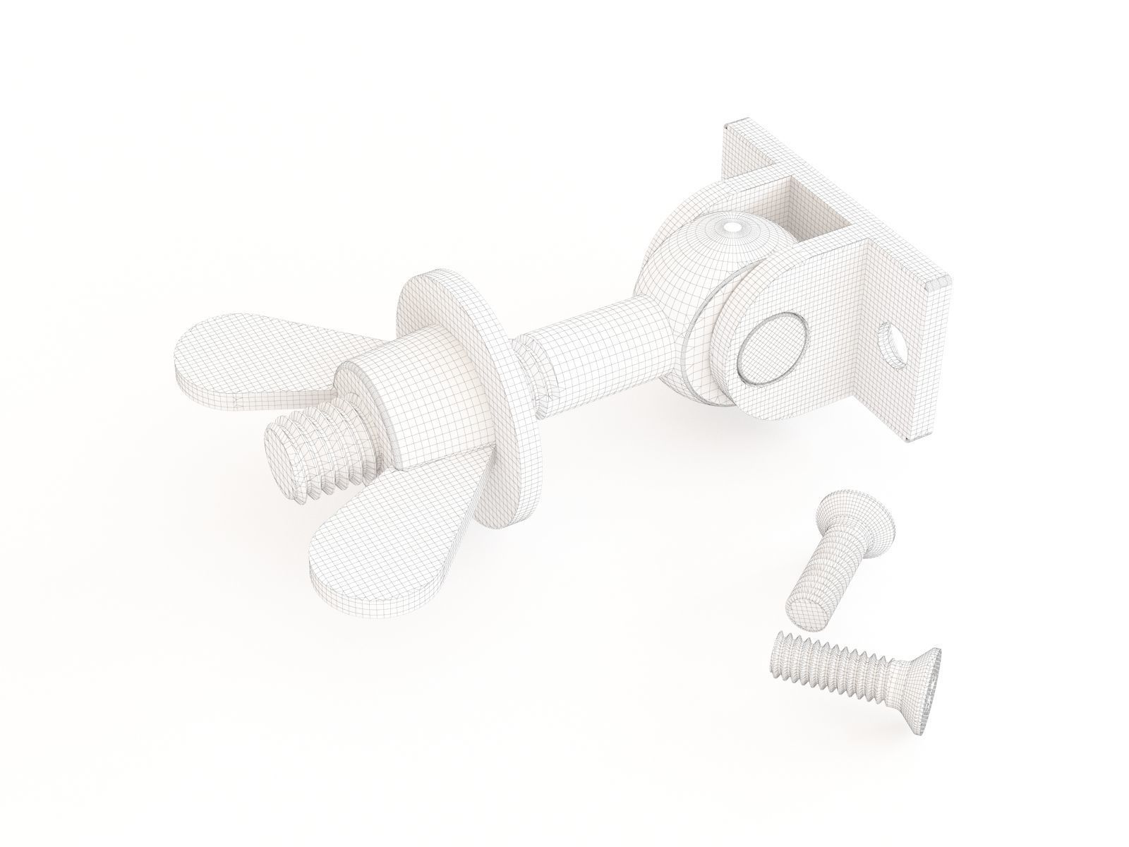 Lock clamp bolt 3D model_1