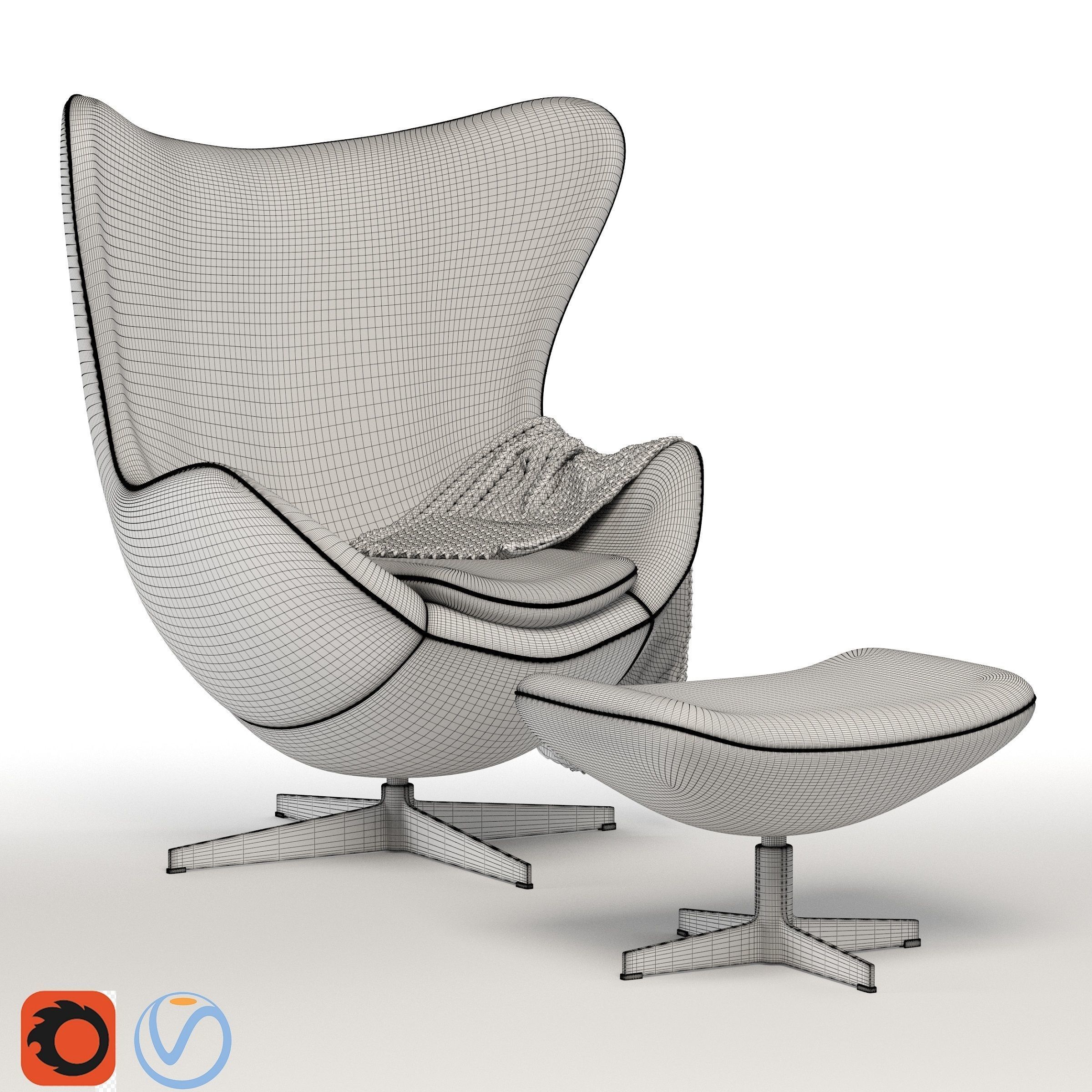 Egg chair 3D model_3