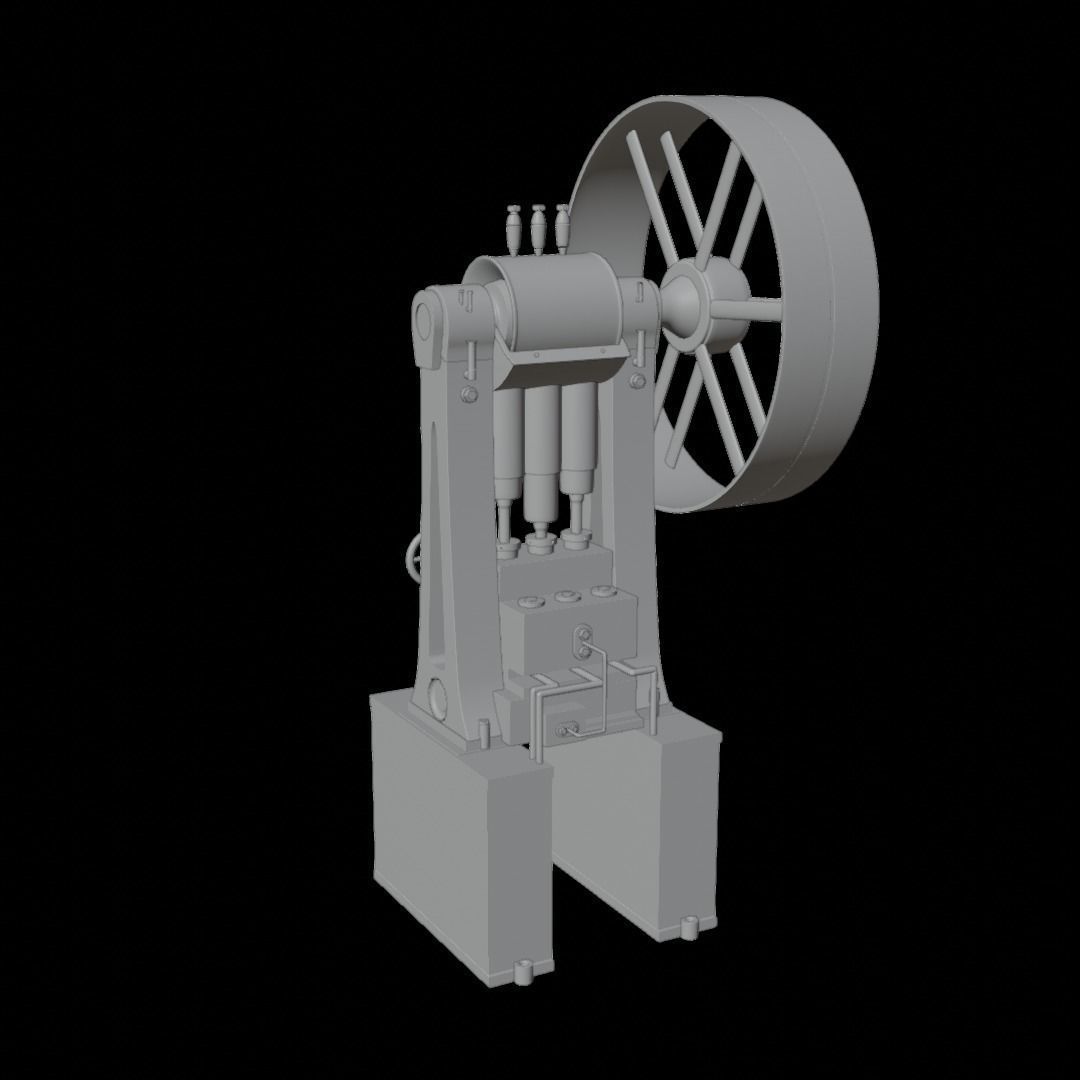 Old pumping machine animated moving 3D model_3
