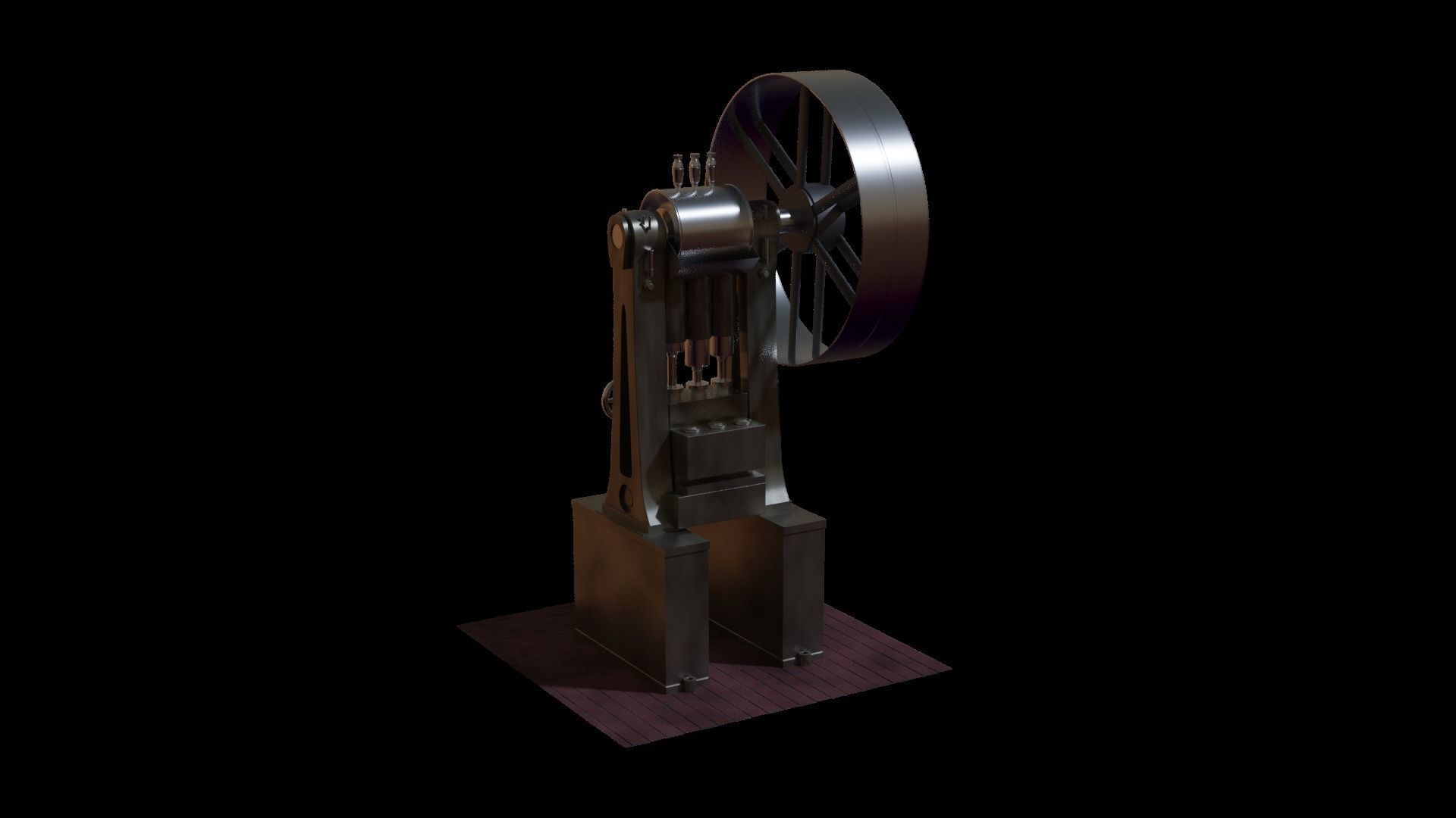 Old pumping machine animated moving 3D model_2