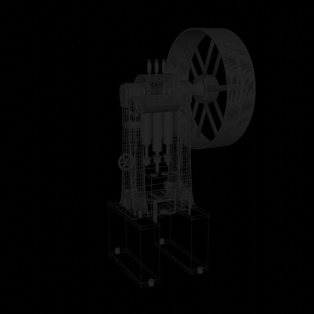 Old pumping machine animated moving 3D model_4