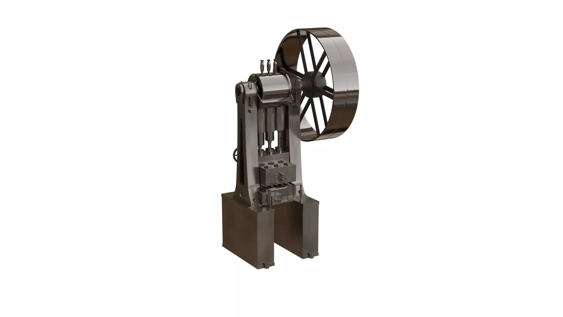 Old pumping machine animated moving 3D model_0