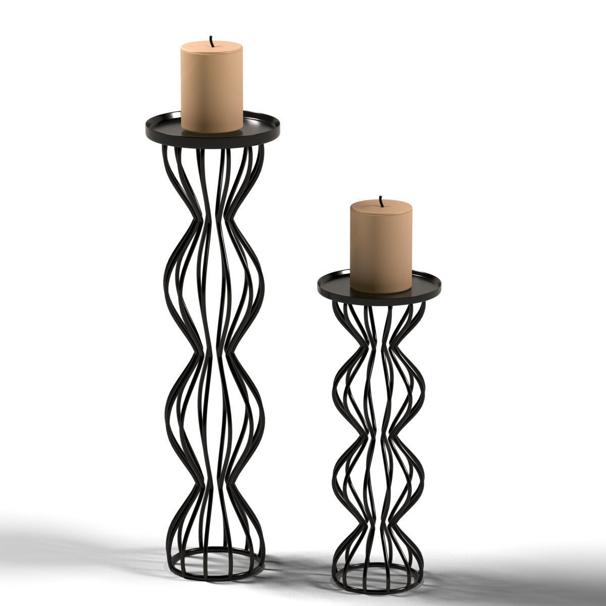 Modern Candlesticks 3D model_4