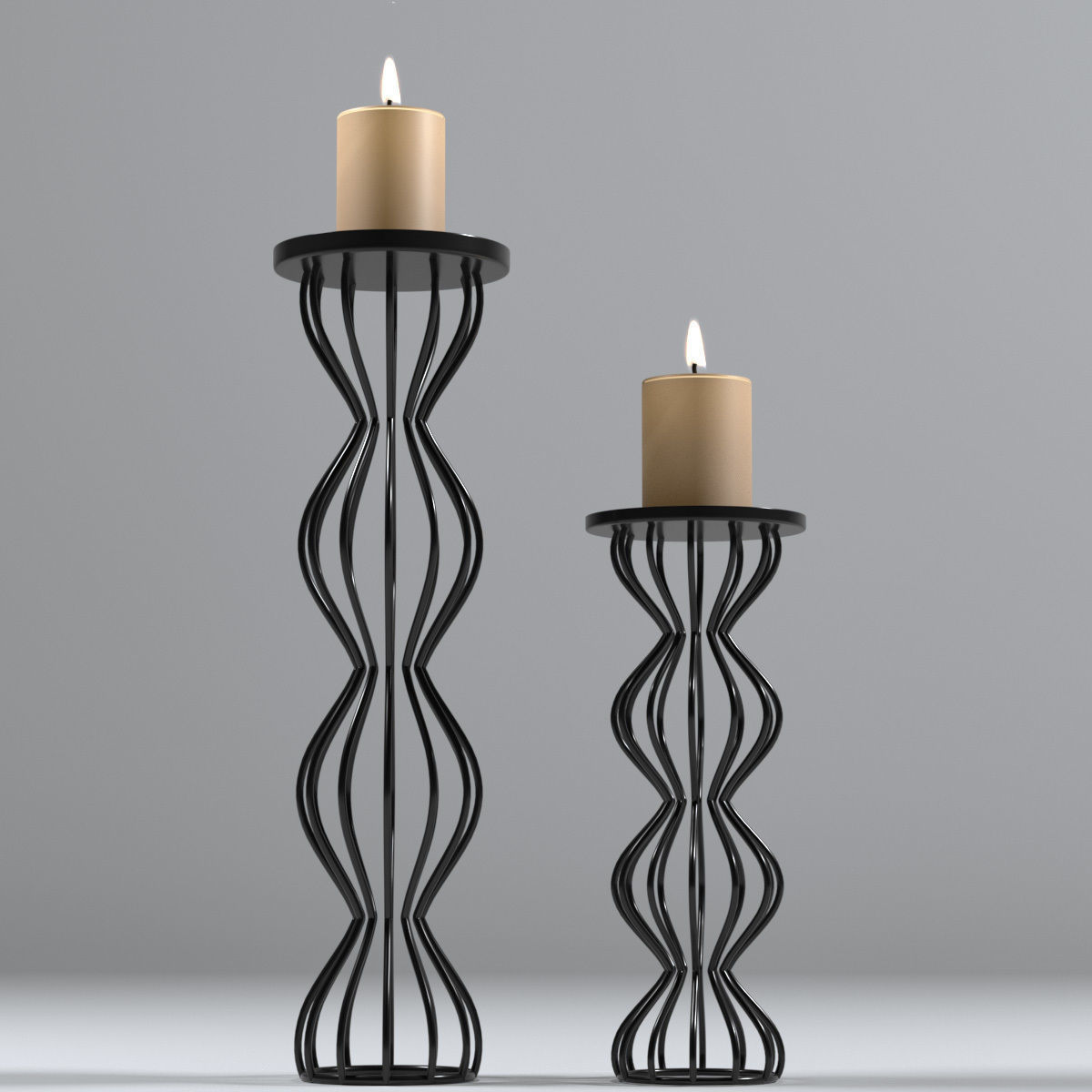 Modern Candlesticks 3D model_2