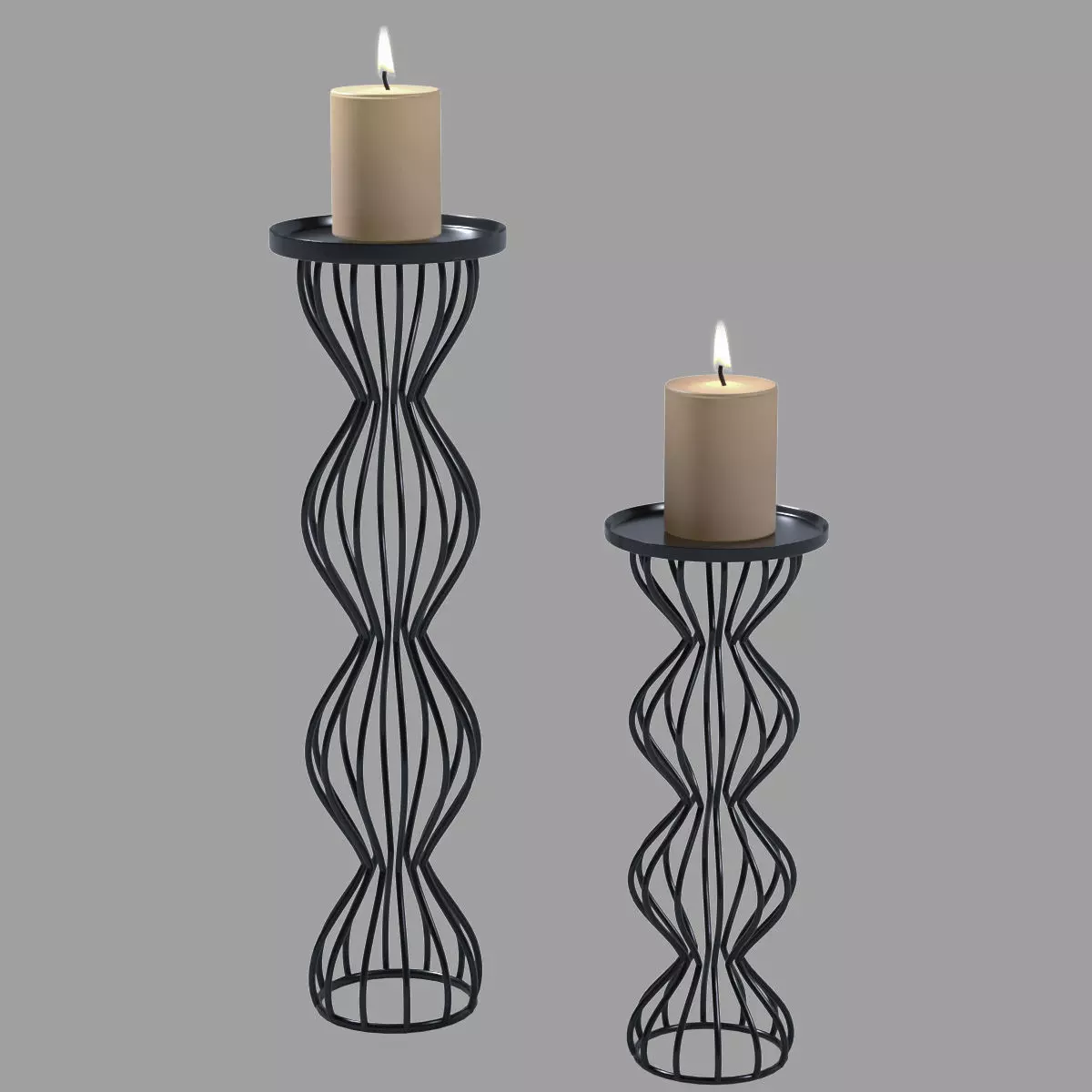 Modern Candlesticks 3D model_0