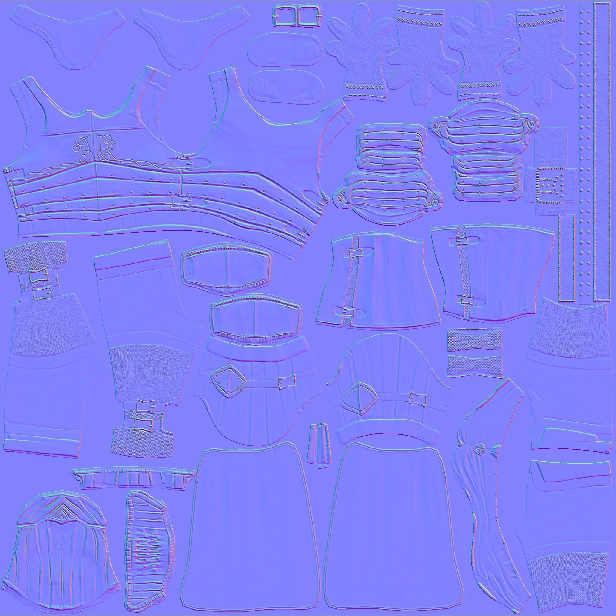 Knight Character With Shield And Sword Low-poly 3D model_12