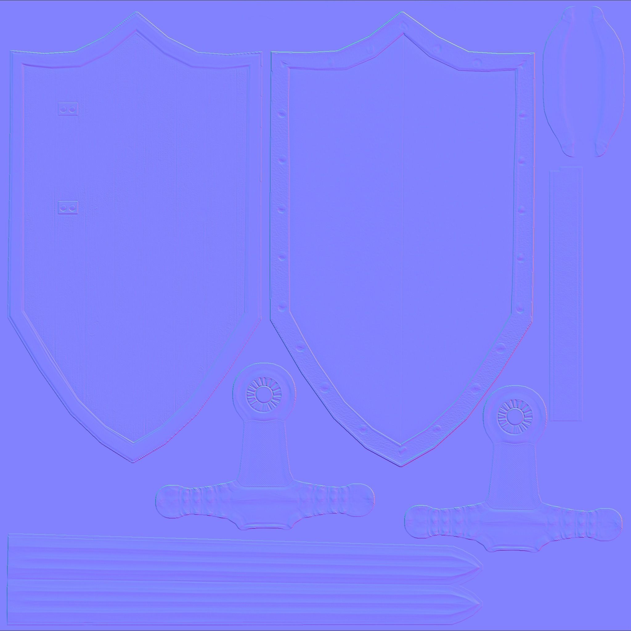 Knight Character With Shield And Sword Low-poly 3D model_13