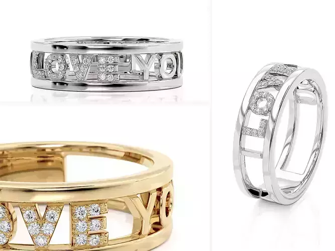 Love You Ring 3D print model