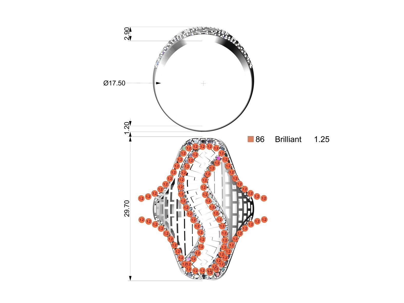 Openwork ring A0-301211 3D print model_4