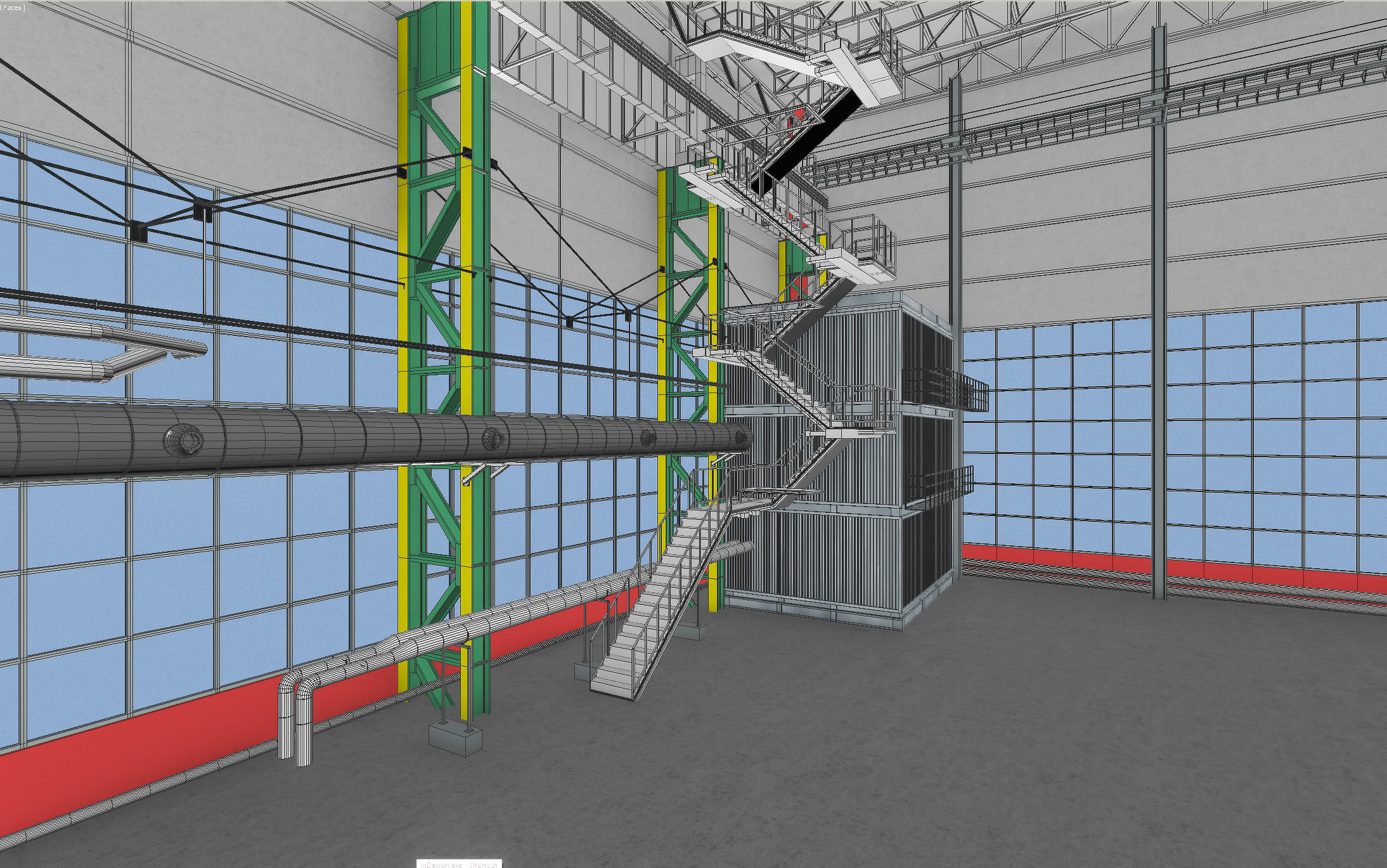 Industrial Building Interior 01 Low-poly 3D model_35