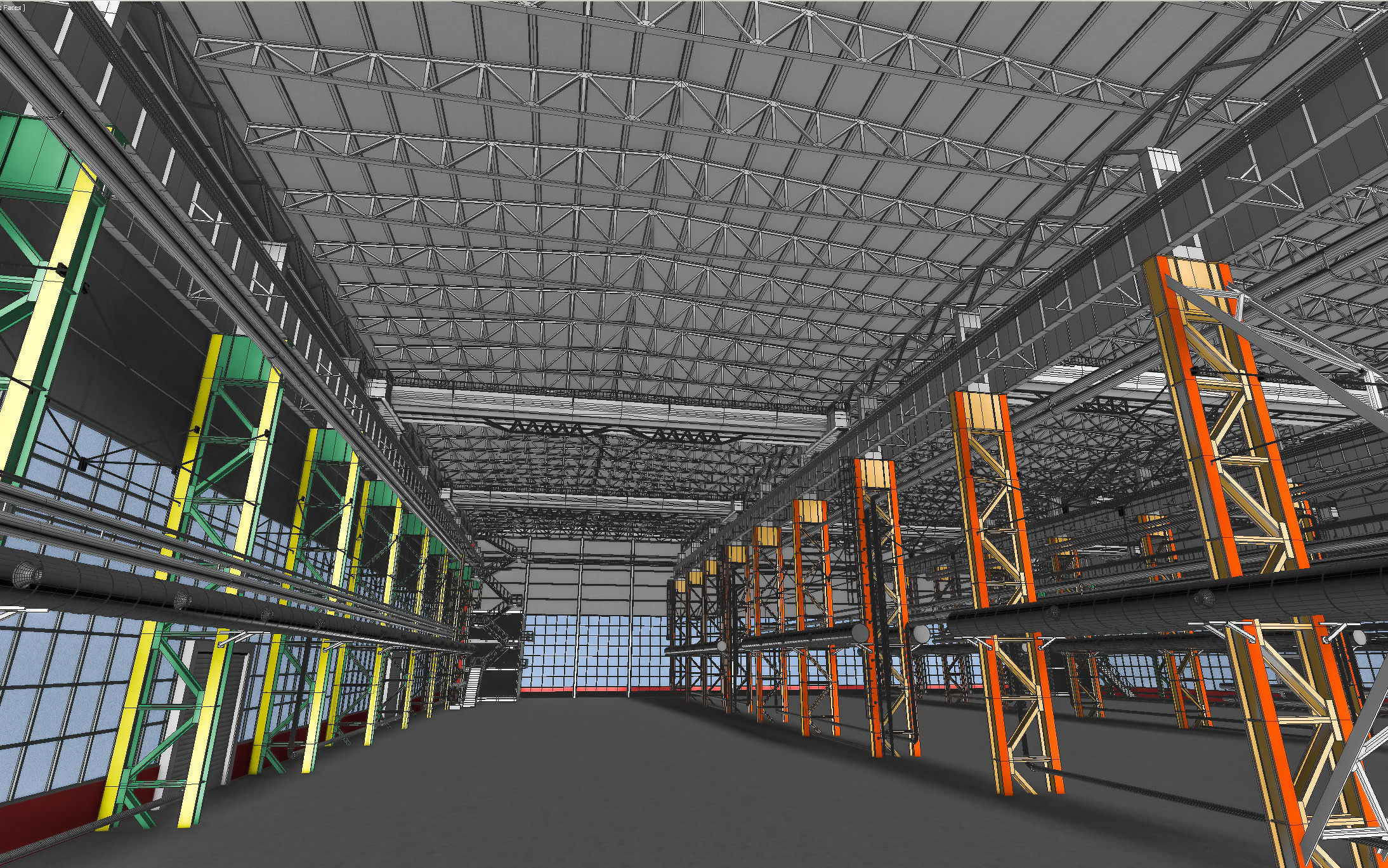 Industrial Building Interior 01 Low-poly 3D model_32