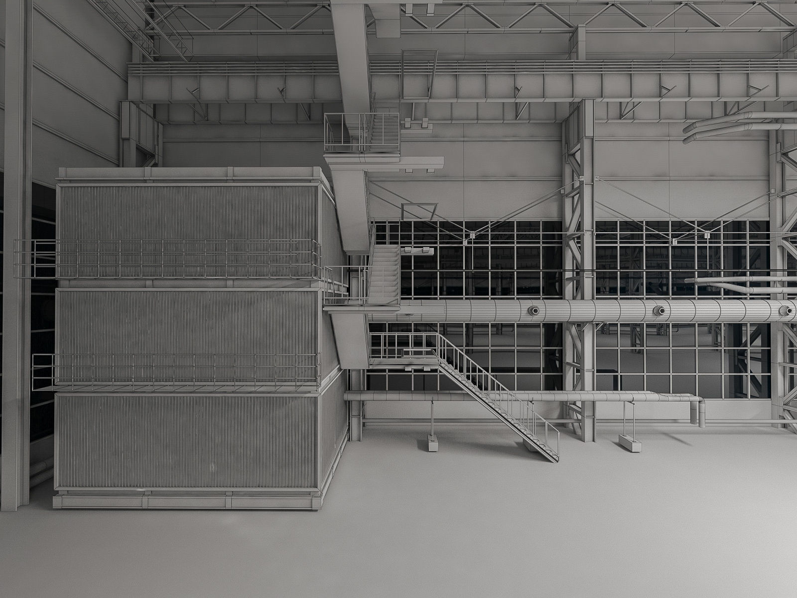 Industrial Building Interior 01 Low-poly 3D model_11