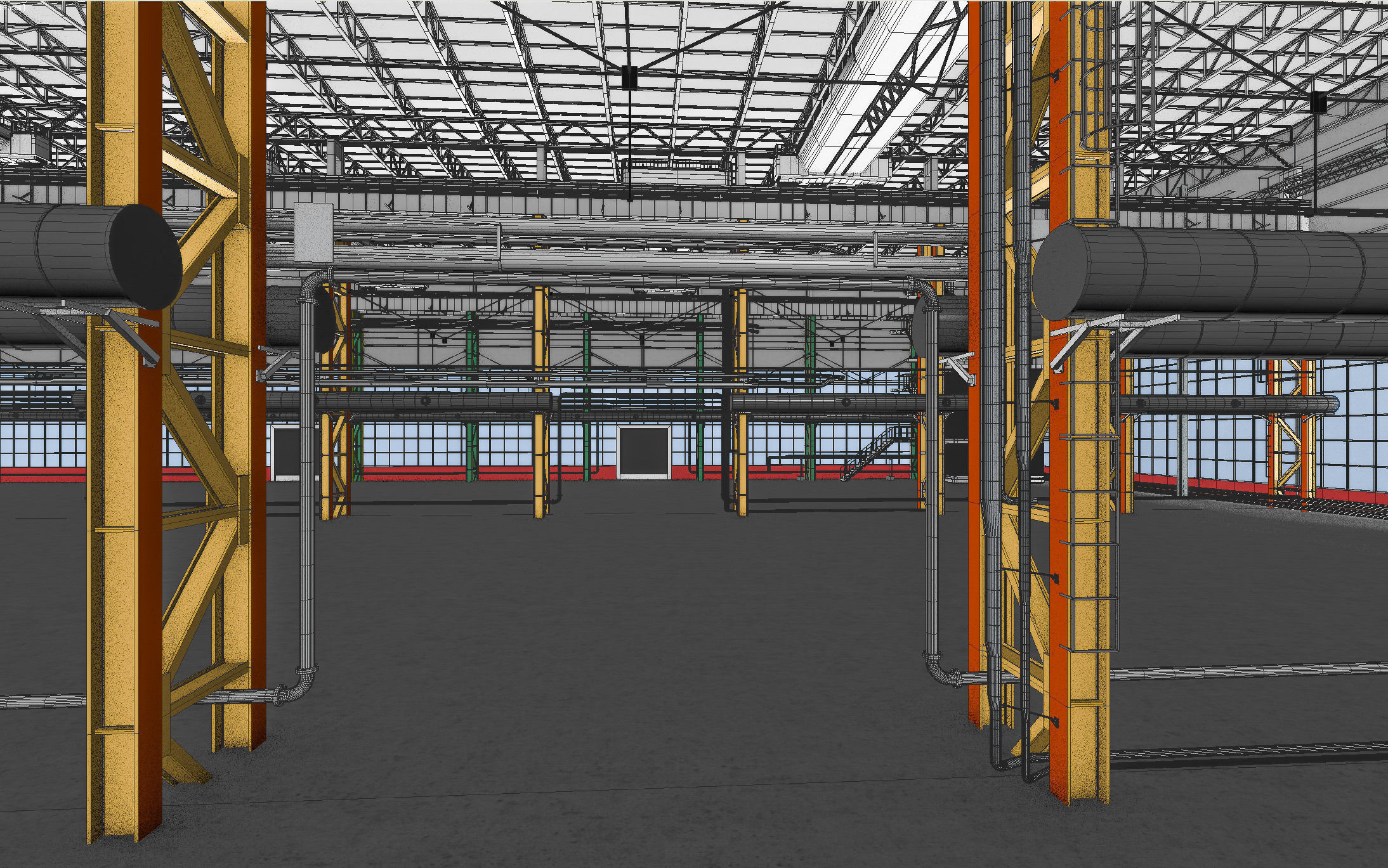 Industrial Building Interior 01 Low-poly 3D model_33