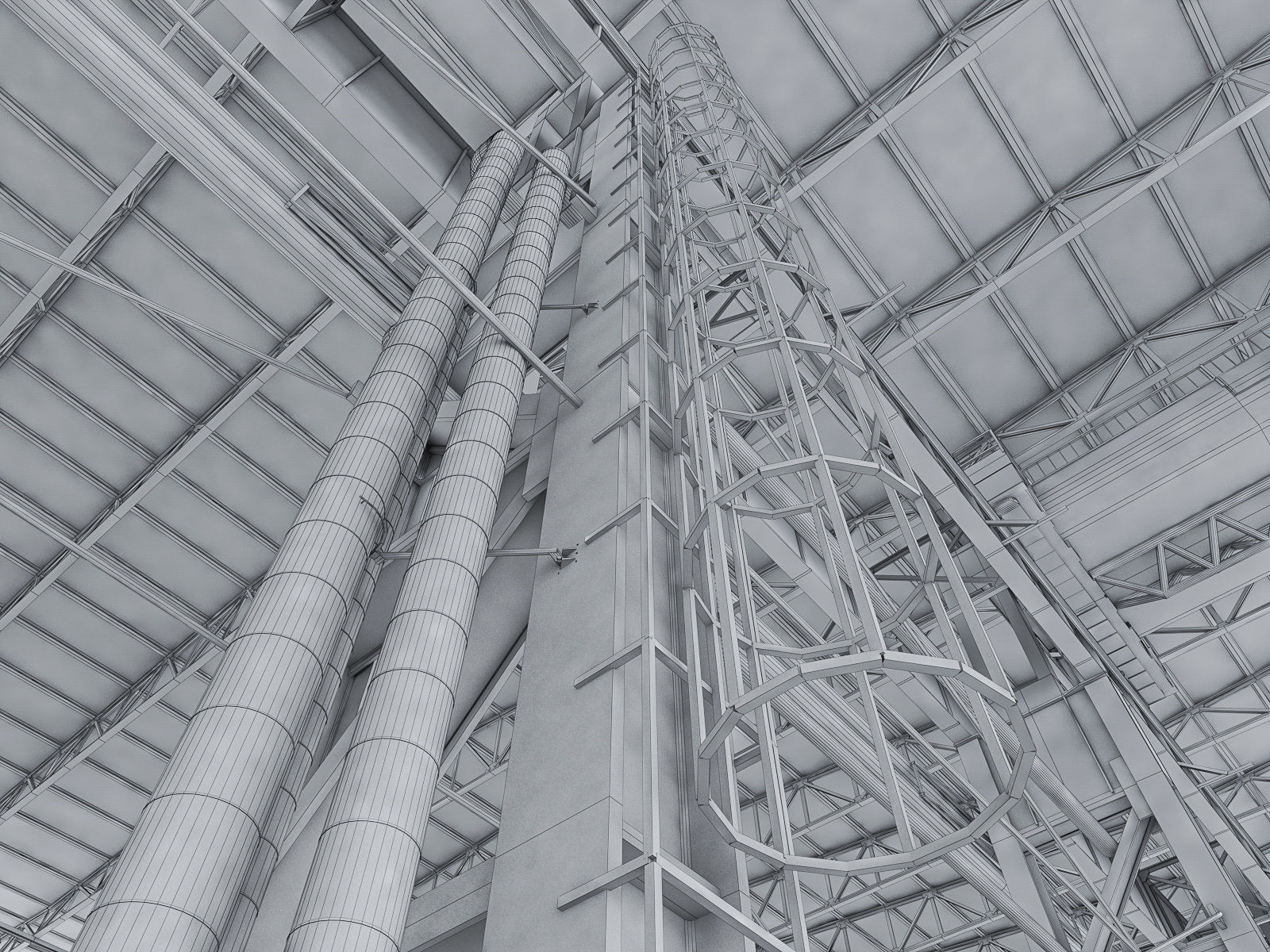 Industrial Building Interior 01 Low-poly 3D model_8