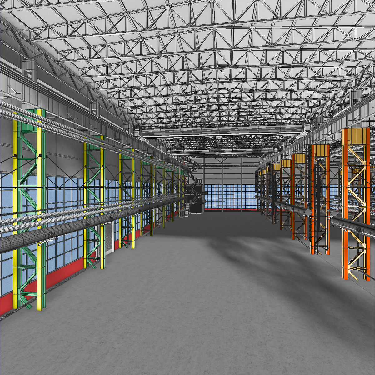 Industrial Building Interior 01 Low-poly 3D model_31