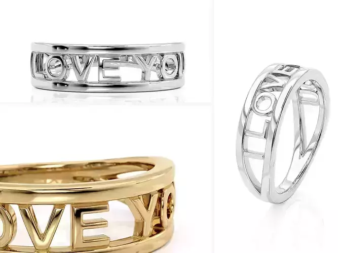 Love You Ring 3 3D print model