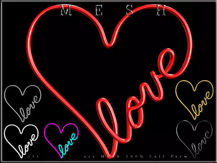 Wire Heart Shaped Love Low-poly 3D model_0