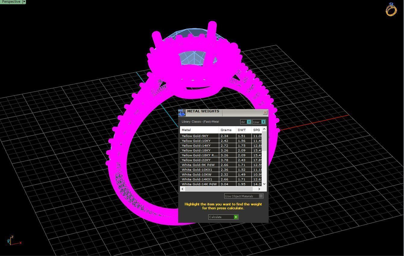 Luxury engagement ring 3D print model_6