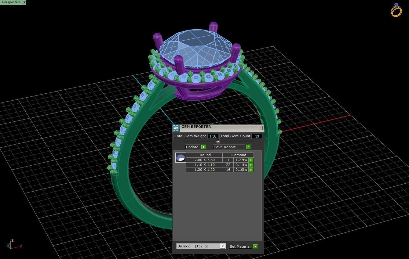 Luxury engagement ring 3D print model_5