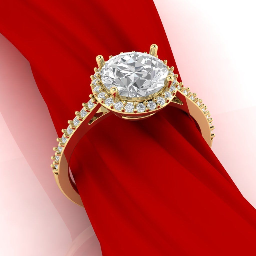 Luxury engagement ring 3D print model_1