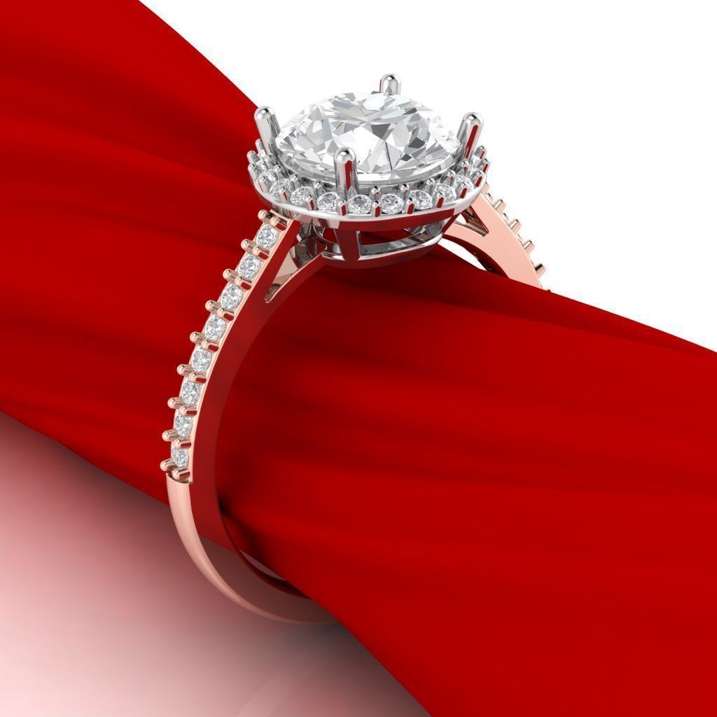 Luxury engagement ring 3D print model_3