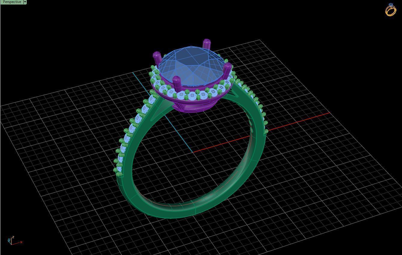 Luxury engagement ring 3D print model_4