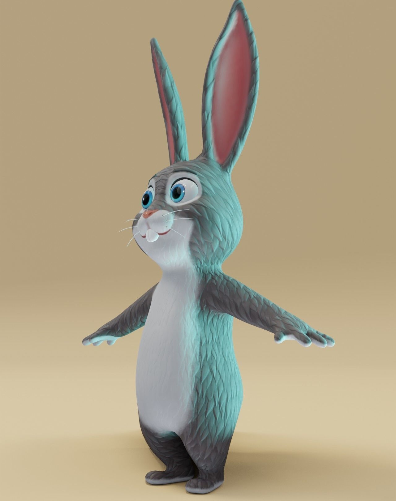 Bunny 3D Model cartoon Low-poly 3D model_20