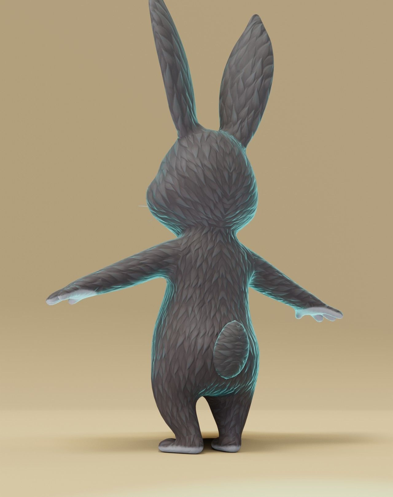 Bunny 3D Model cartoon Low-poly 3D model_17