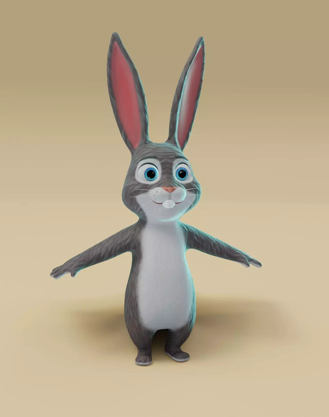 Bunny 3D Model cartoon Low-poly 3D model_0