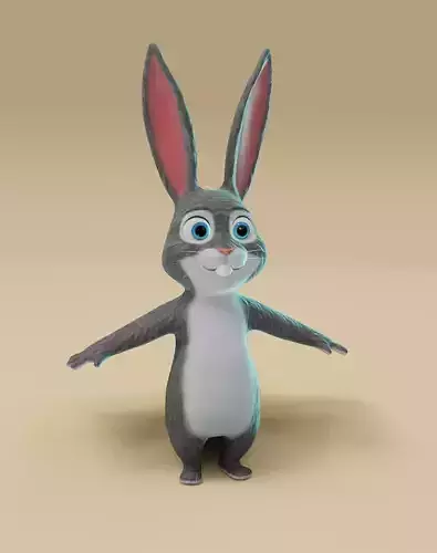 Bunny 3D Model cartoon Low-poly 3D model