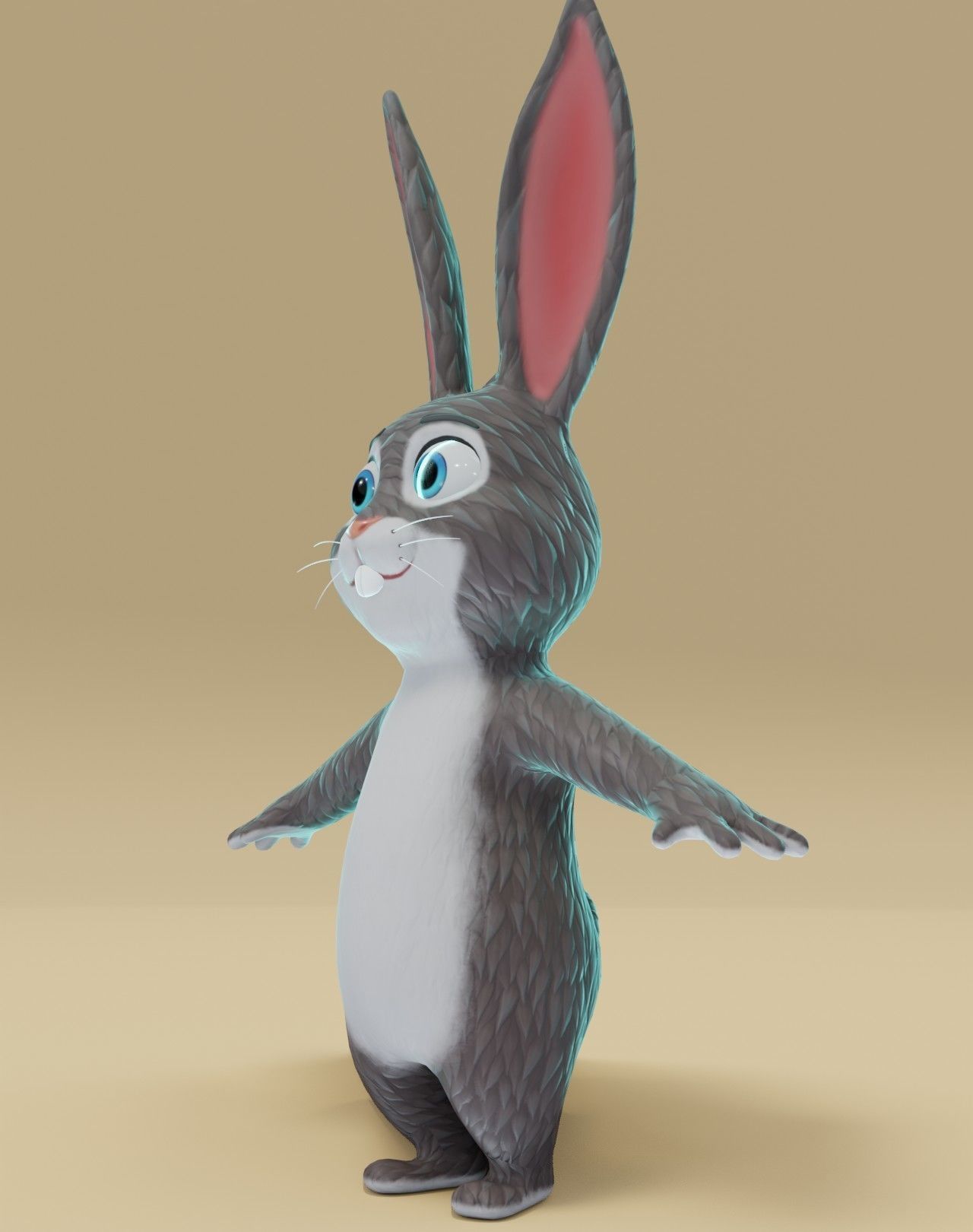 Bunny 3D Model cartoon Low-poly 3D model_12