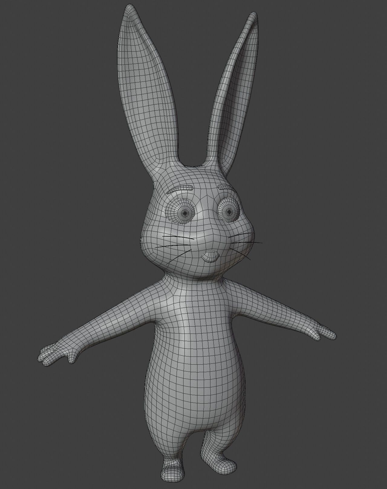 Bunny 3D Model cartoon Low-poly 3D model_4