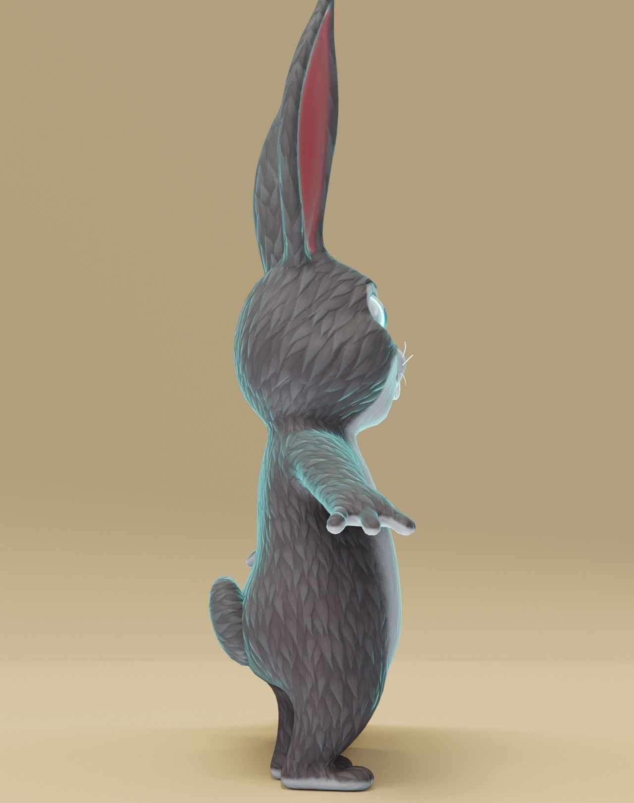 Bunny 3D Model cartoon Low-poly 3D model_11