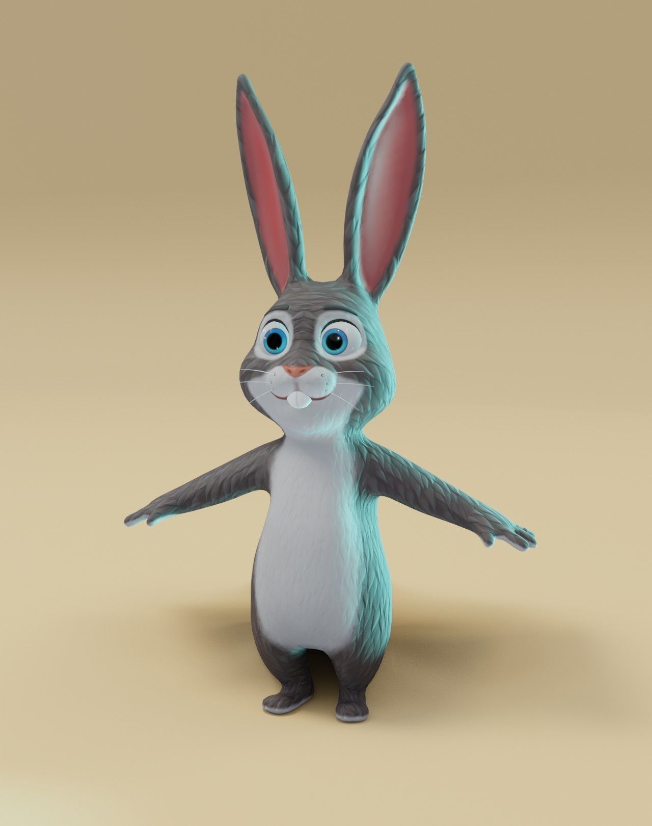 Bunny 3D Model cartoon Low-poly 3D model_13