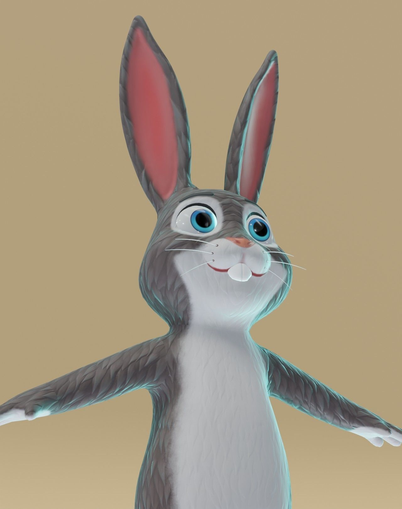 Bunny 3D Model cartoon Low-poly 3D model_9