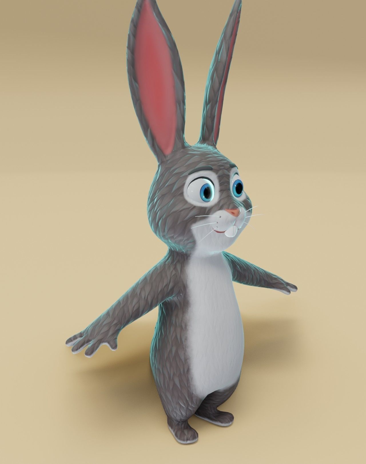 Bunny 3D Model cartoon Low-poly 3D model_10