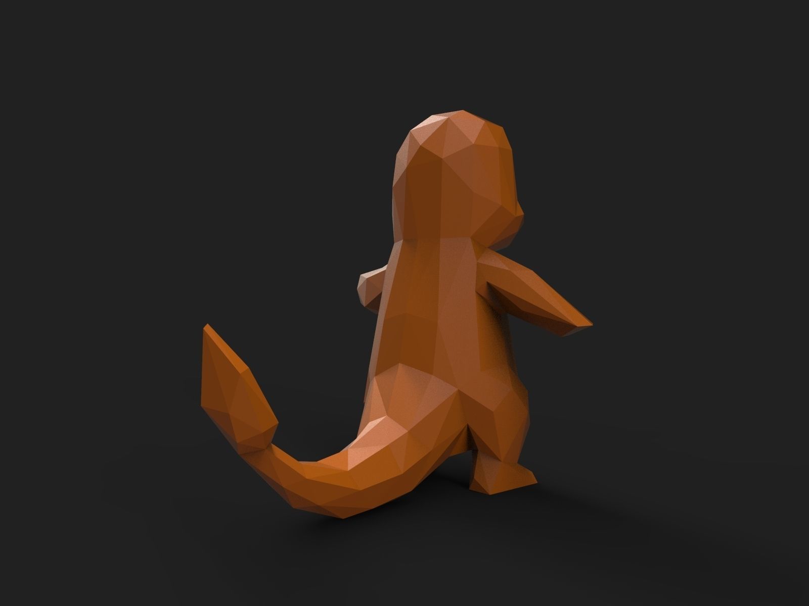 Charmander Low Poly dinosaur 3D print model_13