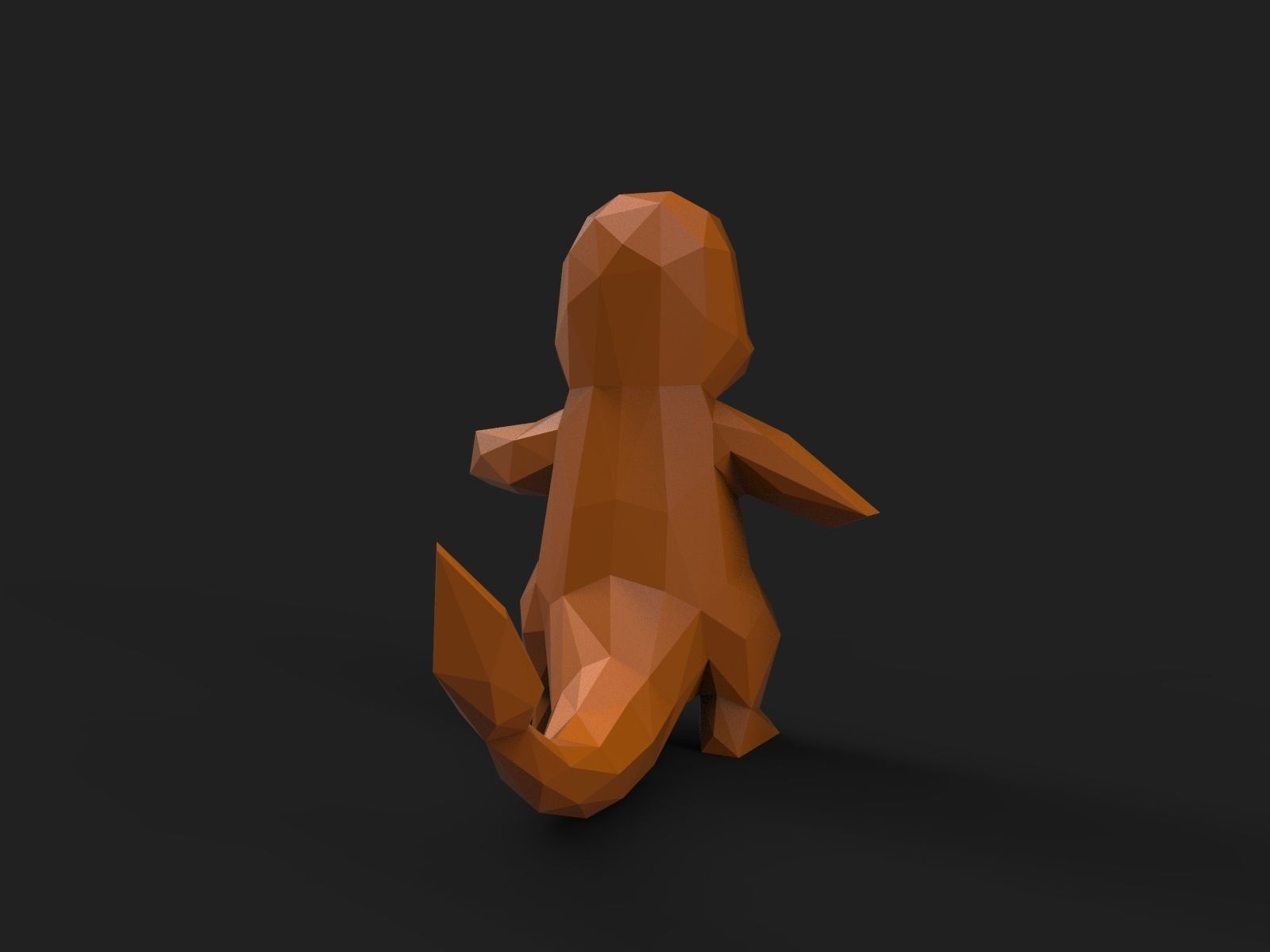 Charmander Low Poly dinosaur 3D print model_12