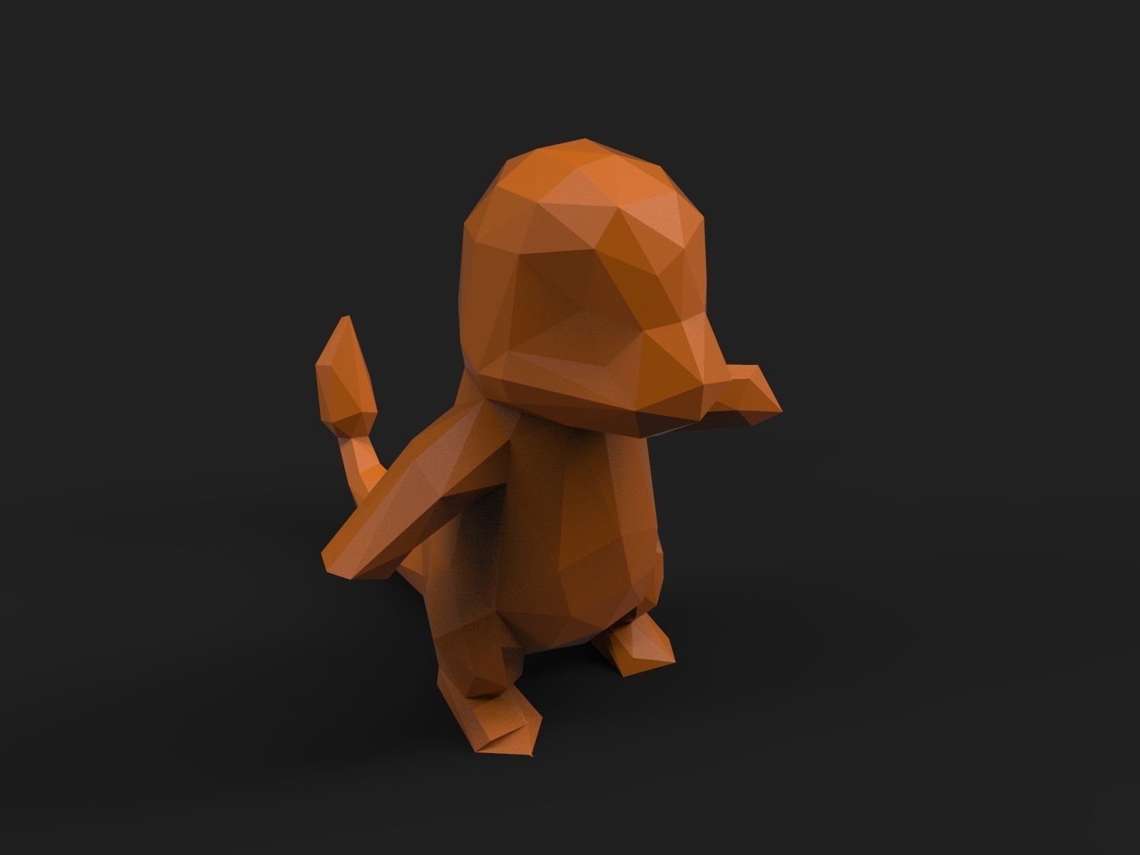 Charmander Low Poly dinosaur 3D print model_16
