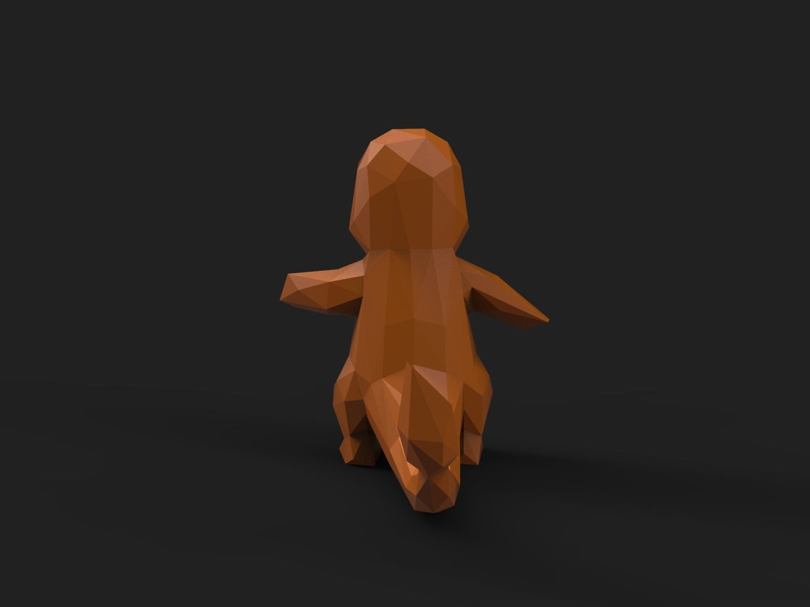 Charmander Low Poly dinosaur 3D print model_11