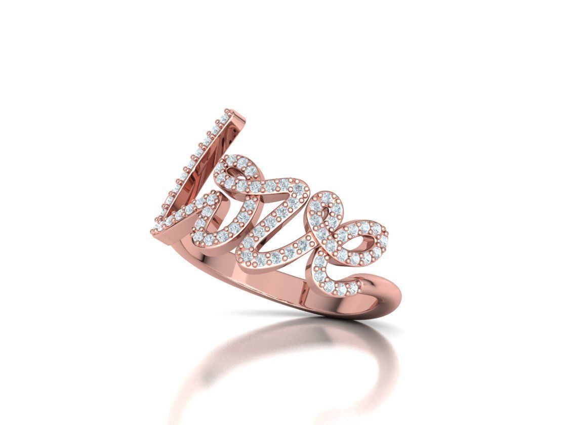 Love ring with diamonds printable model 3D print model_37