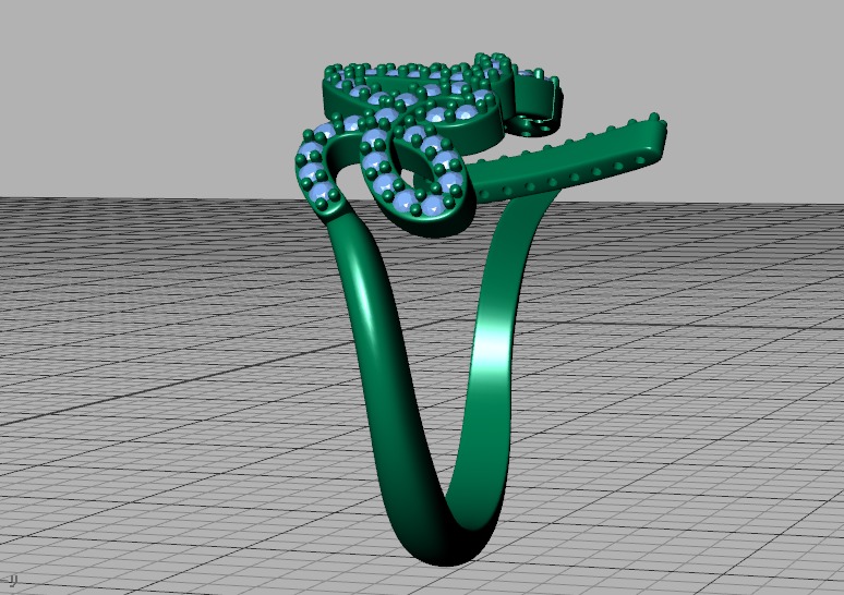 Love ring with diamonds printable model 3D print model_27