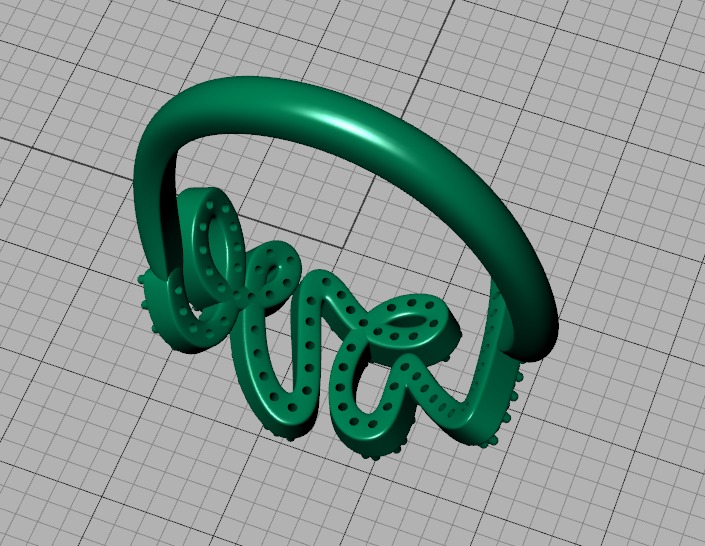 Love ring with diamonds printable model 3D print model_26