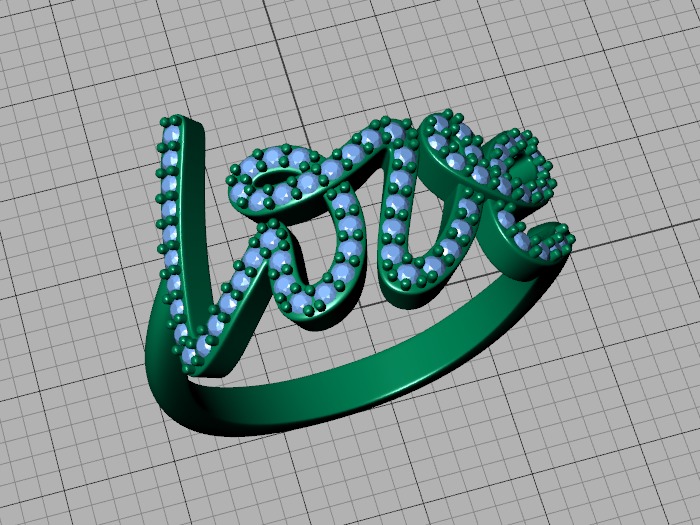 Love ring with diamonds printable model 3D print model_23