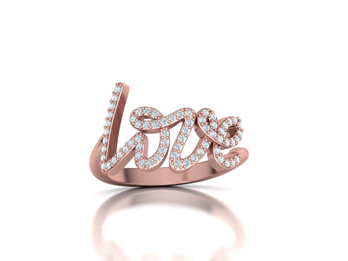 Love ring with diamonds printable model 3D print model_49