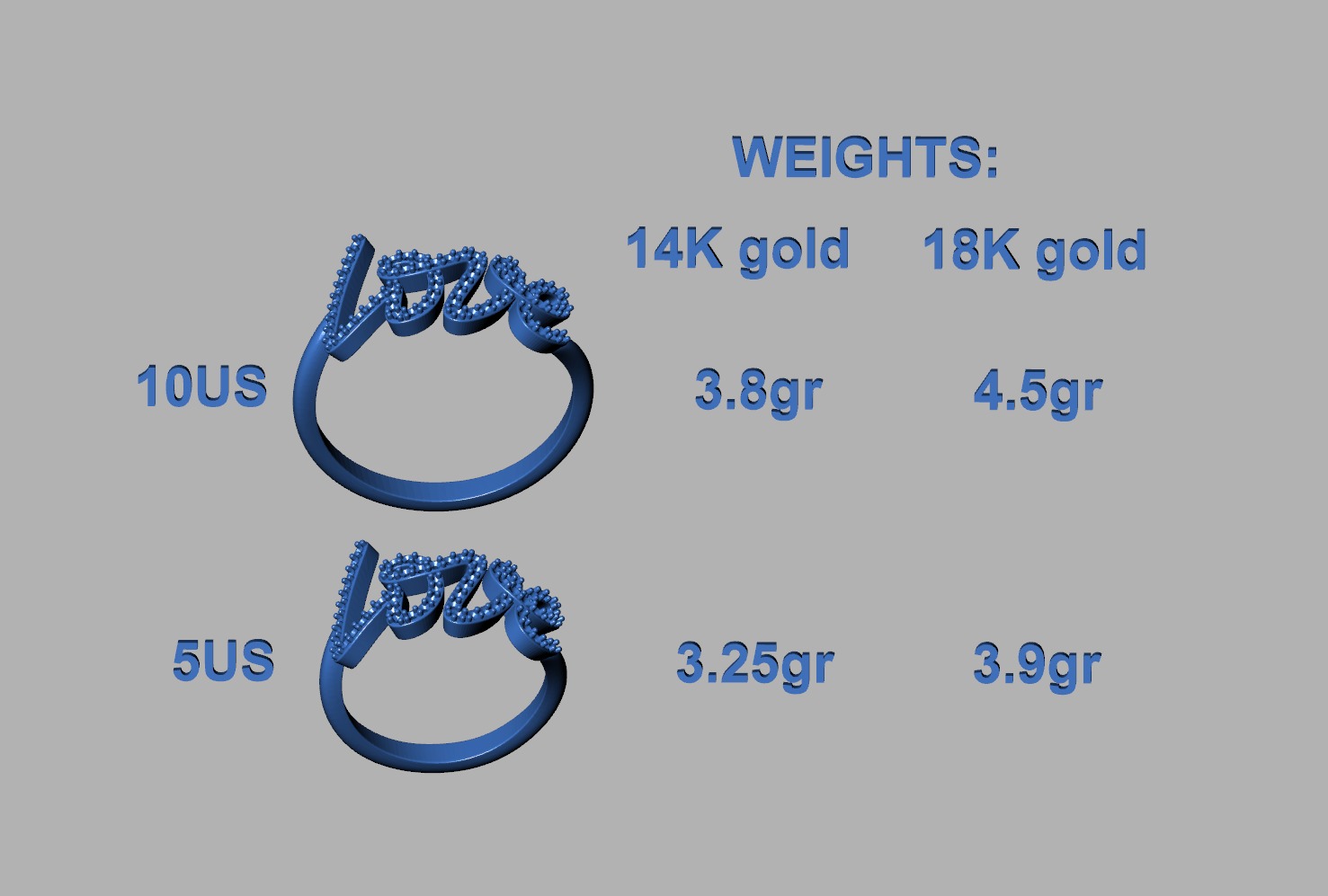 Love ring with diamonds printable model 3D print model_11